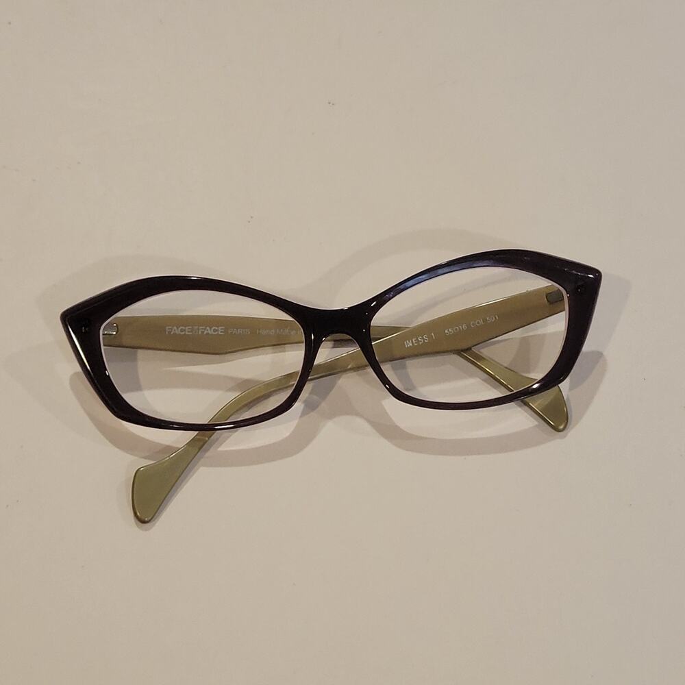 Face a Face Paris Iness 1 Col 501 Eyeglasses Frame Only Plum Sand Cat Eye